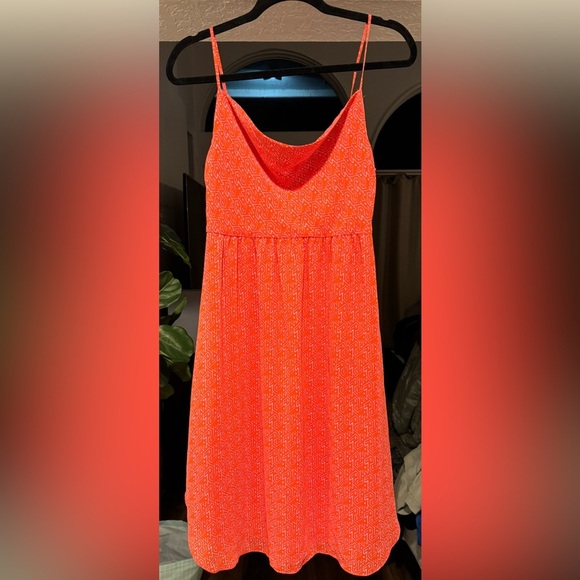 Rachel Roy Lined Dress - Geometric Spaghetti Straps Side Zipper Orange - Picture 1 of 5